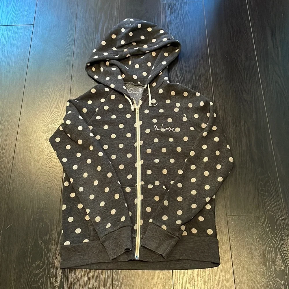 Be Love | Tops | Be Love Polka Dot Zip Up Hoodie S | Poshmark